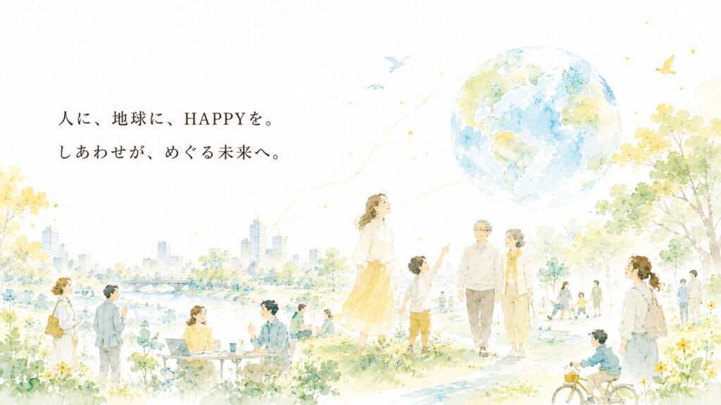 人に、地球に、HAPPYを。 しあわせが、めぐる未来へ。